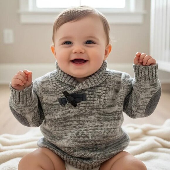 Old Navy Marled Shawl-Collar Knit Sweater Size 3-6 Months - Picture 3 of 10